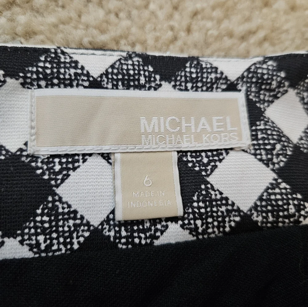 MICHAEL Michael Kors Black and White Checkered Women's Skirt Size 6 Six - Picture 9 of 16